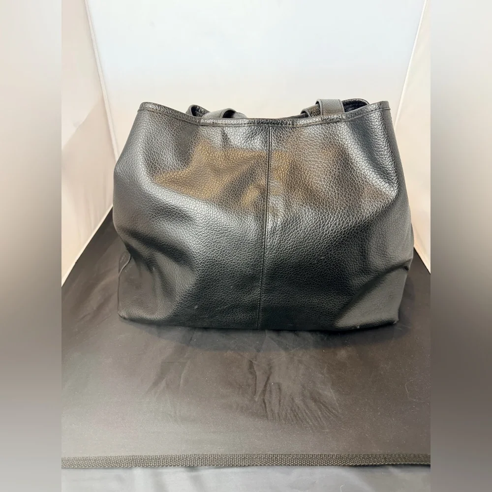 Steve Madden Black Pebbled Faux Leather Tote Bag | Everyday Carryall - Picture 2 of 14